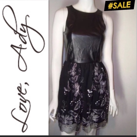 Love Ady Dresses & Skirts - Love Ady sz  Med Faux Leather and Tulle  Dress